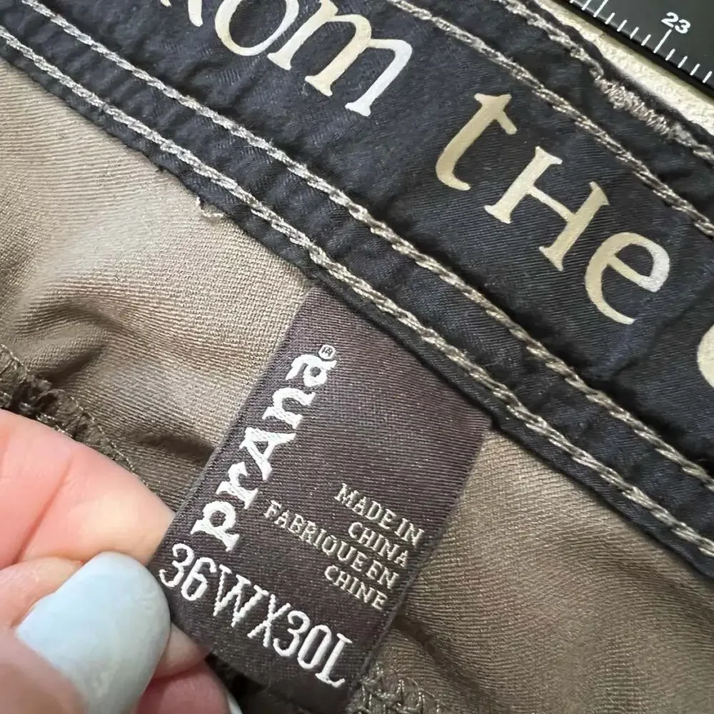 Y2K prAna Stretch Cargo Hiking Pants Snap Hem Gorpcore Trail 36x29
